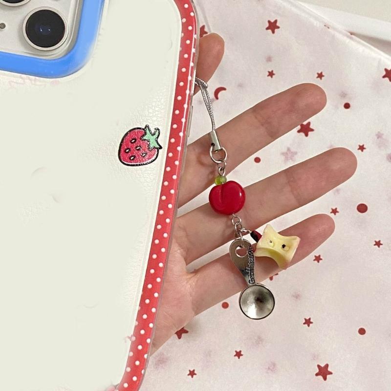 Trendy Core Bag Decoration Lovely Fruit Pendant Keychain Phone Chain Accessory