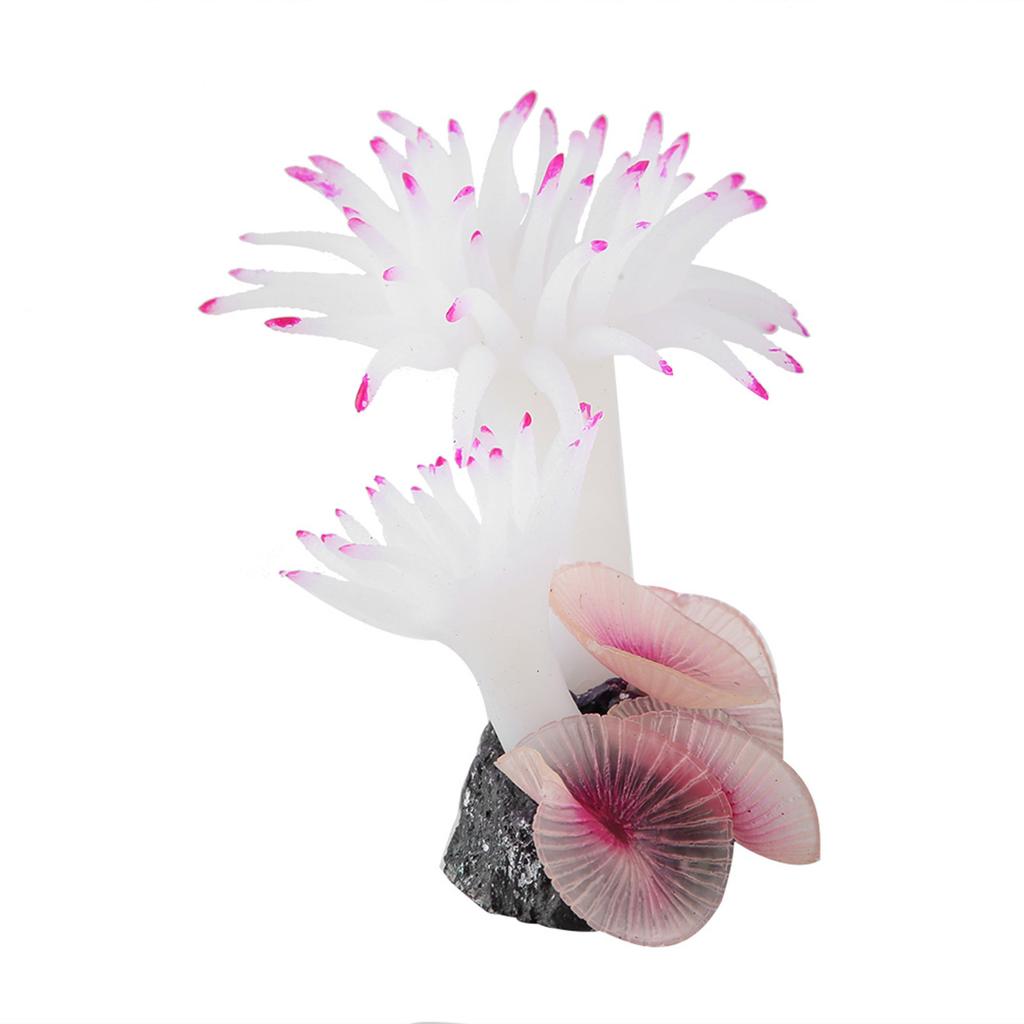 Fish Tank Silicone Coral Concrete Base Simulation Plant Decoration Aquarium Ornaments White