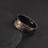 Personlity Adjustable Ring Male Copper Jewelry Opening Size Popular Gold Black Collision Lava Ring For Men Anniversaty Gift