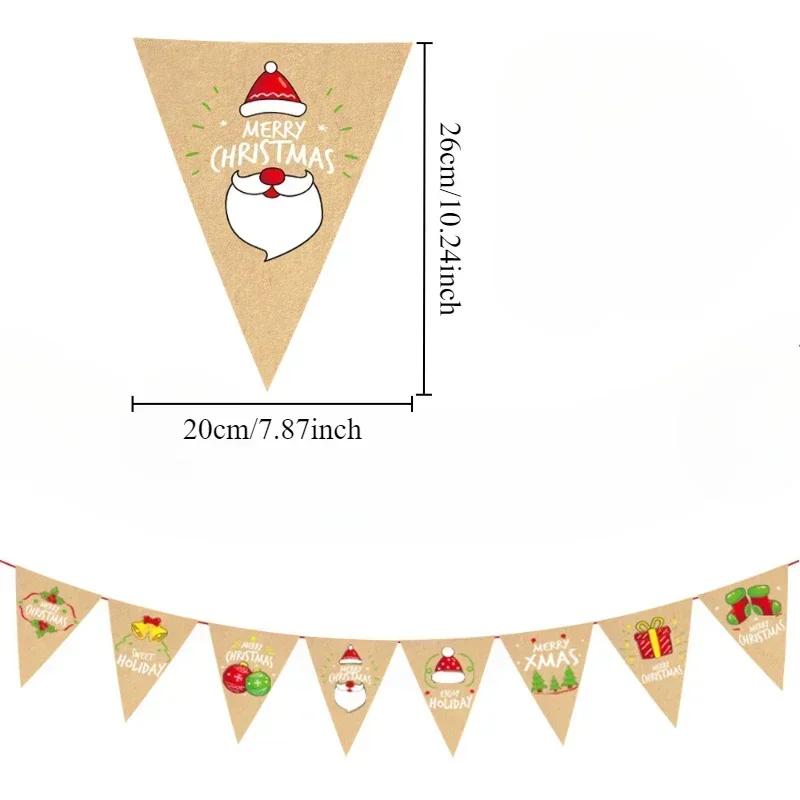 

Merry Christmas Holiday Party Garland Banner Hanging Ornaments New Year Paper Flag Banners Santa Claus Snowman Xmas Tree Decor