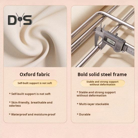 Kleiderschrank-Kleideraufbewahrungsbox, große Kapazität, atmungsaktives Netzgewebe, strapazierfähiger Klapprahmen, Aufbewahrungskorb, Hosen-Organizer