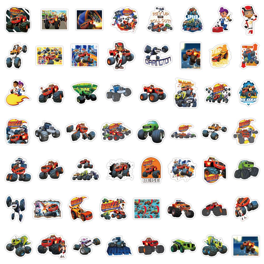 55 New Blaze Doodle Stickers Decorative Notebook Suitcase Cartoon Stickers