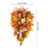 Fall Teardrop Swag Flower Maple Berry Wreath Decor Artificial Autumn Wreath Decor for Holiday Decorators Office Apartment Coffee
