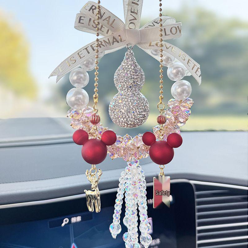 Crystal Gourd Car Safety Pendant for Rearview Mirror - Goddess Vibe Interior Decoration