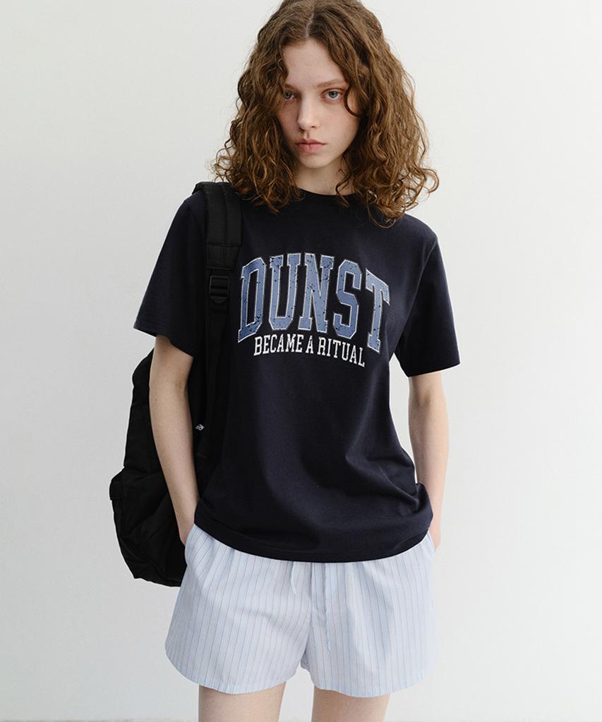 Deonseuteu Unisex Vintage Arch Logo T-Shirt_Udts6B145_French Navy
