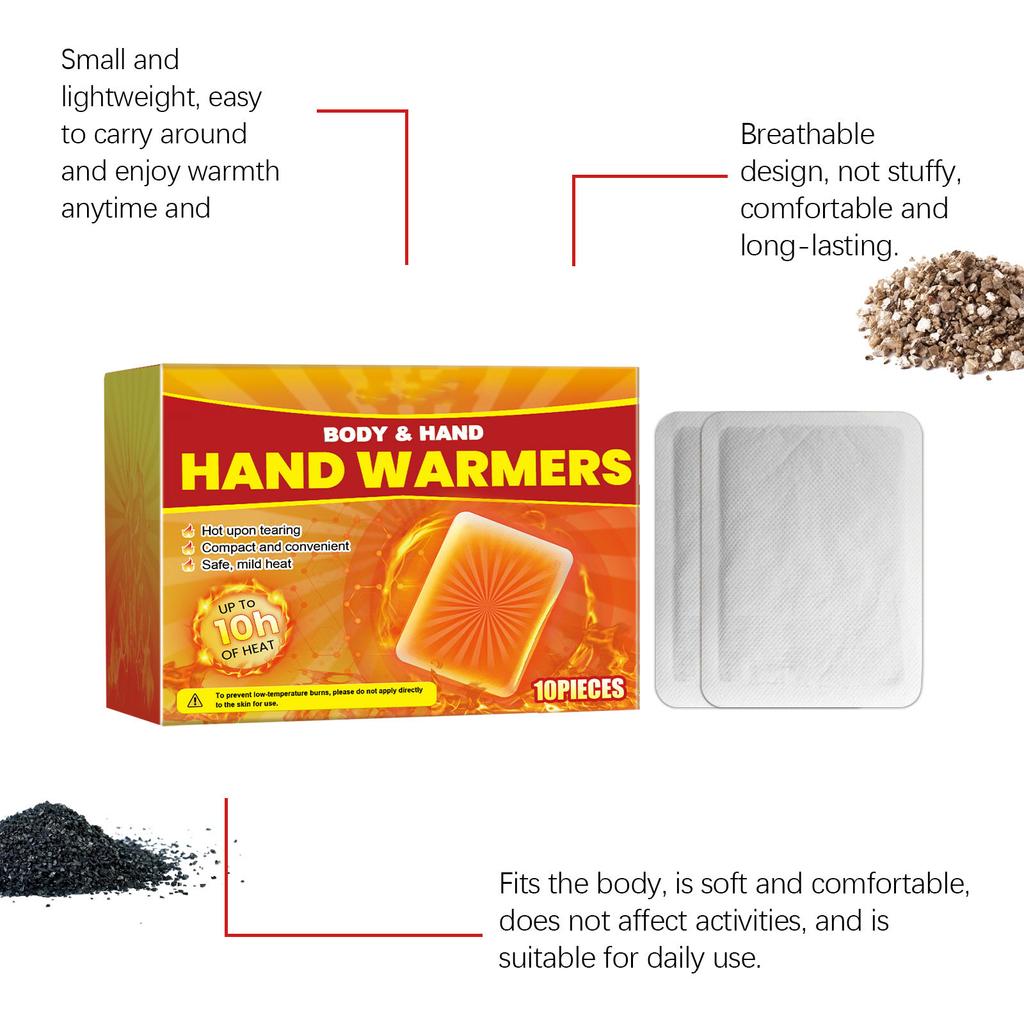 Hand Warm Pads Disposable Hand Warmers Long Heating 10Hours Warm Hand Warmer Hand Heat Pads for Outdoor Activities