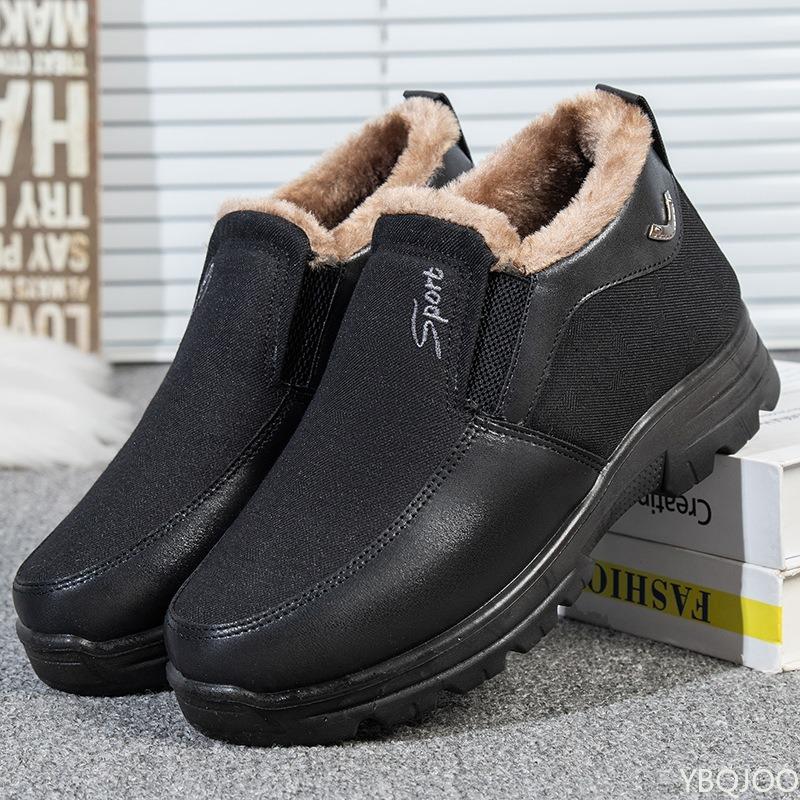 Mode Winter Warm Dick Rutschfest Große Herrenschuhe Einfach Bequem Täglich Lässig Verschleißfest Flacher Boden Herrenschuhe
