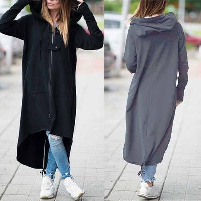 Women's Fashion Fleece Sweatshirt Hooded Jacket Zipper Long Women's Fashion Fleece Sweatshirt Hooded Jacket Zipper Long