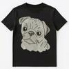 Cute And Sad Big Grey Pug Face Graphic Unisex T-Shirt