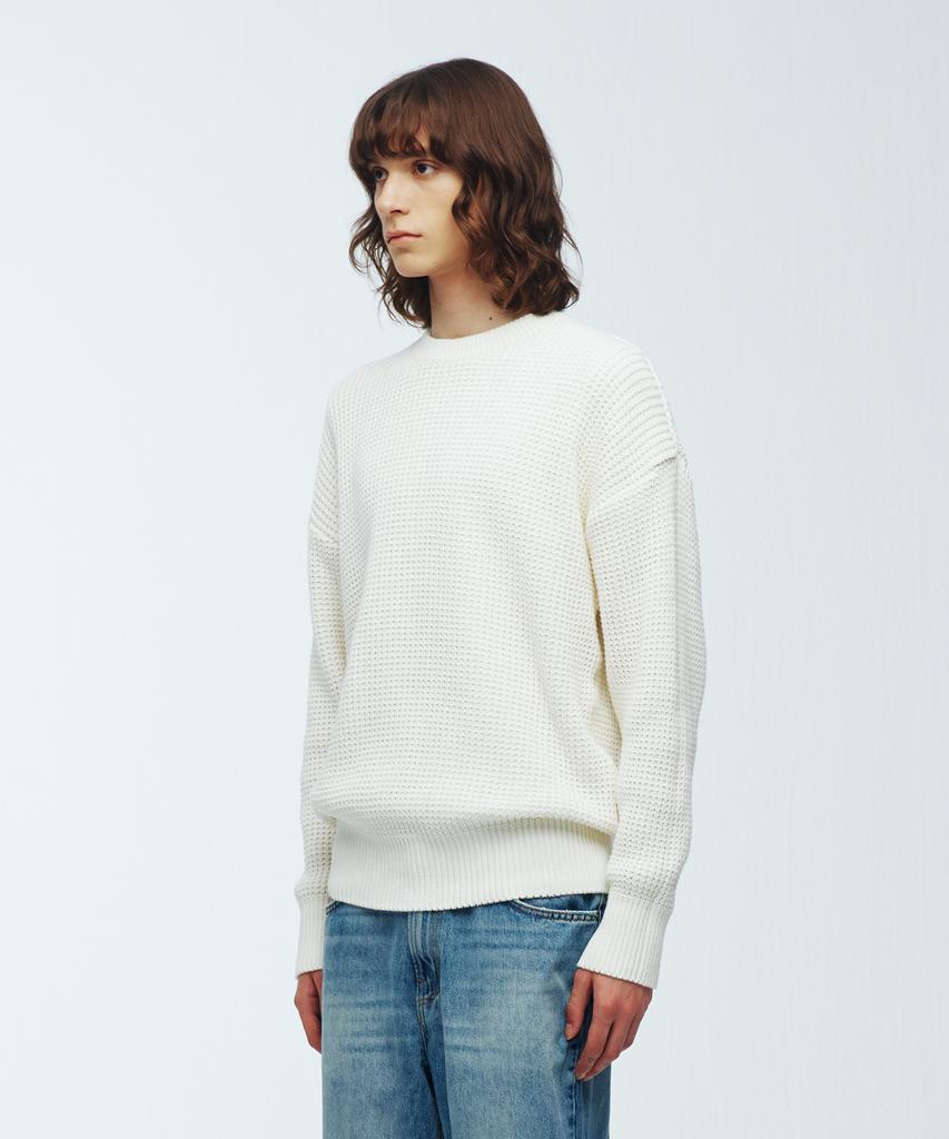 KNITTED Heavy Waffle Round Knit Ivory