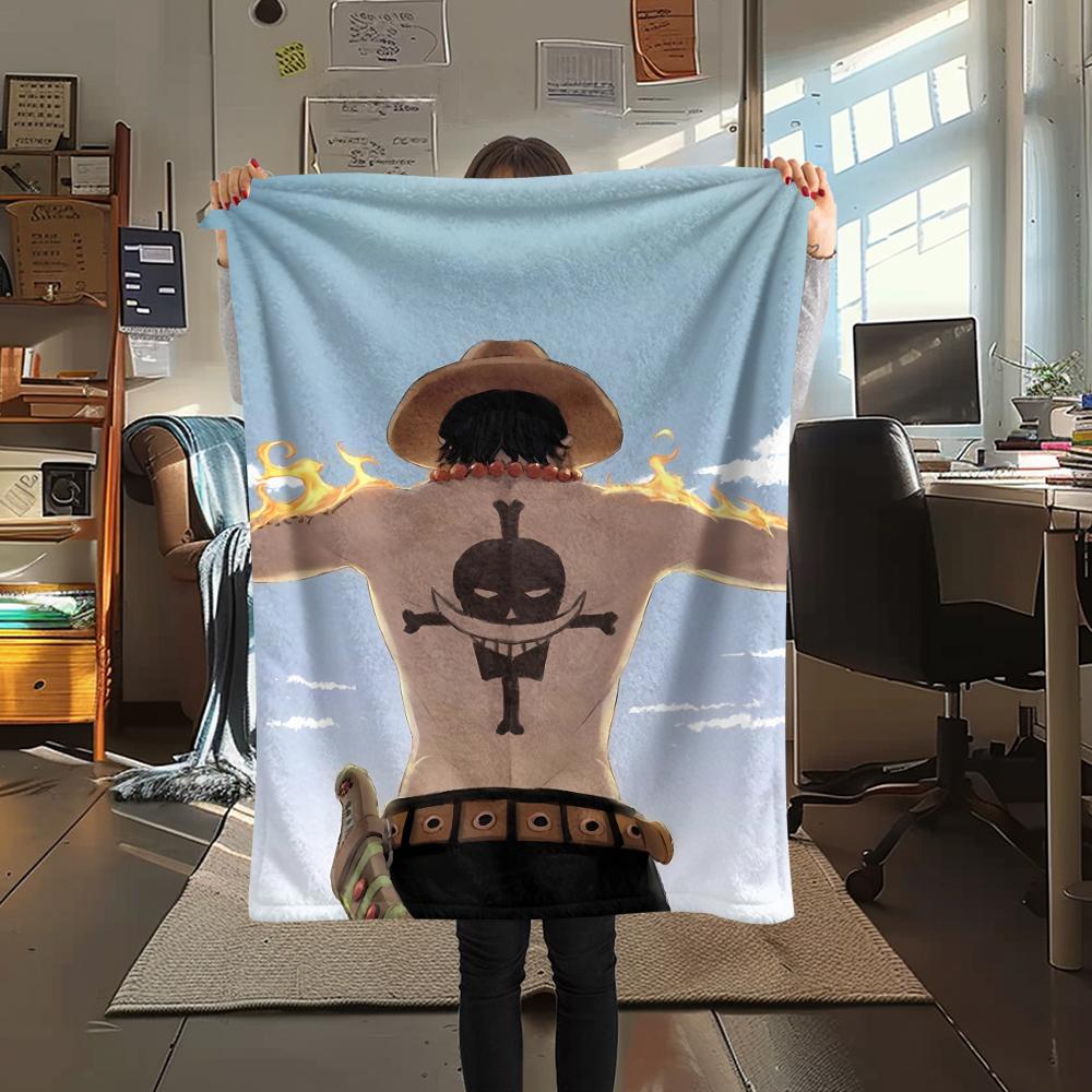Manta de Franela con Estampado de Personaje de One Piece, Alta calidad Cómoda para Todas las Estaciones, Decoración del Hogar, Calidez y Comodidad, Perfecta para Regalos de Navidad