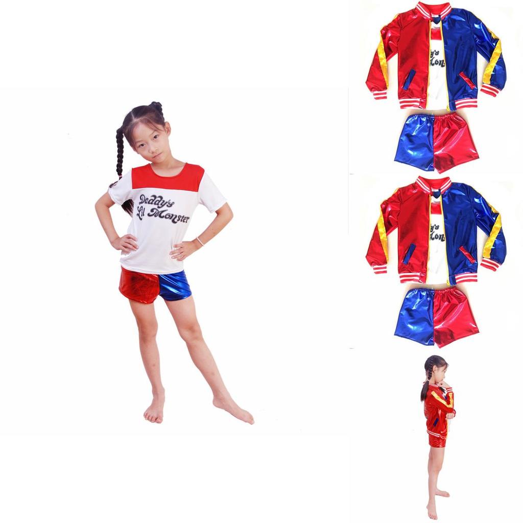 Stupefacente Costume da Ragazza di Halloween con Design Harley Quinn di Suicide Squad per Bambini