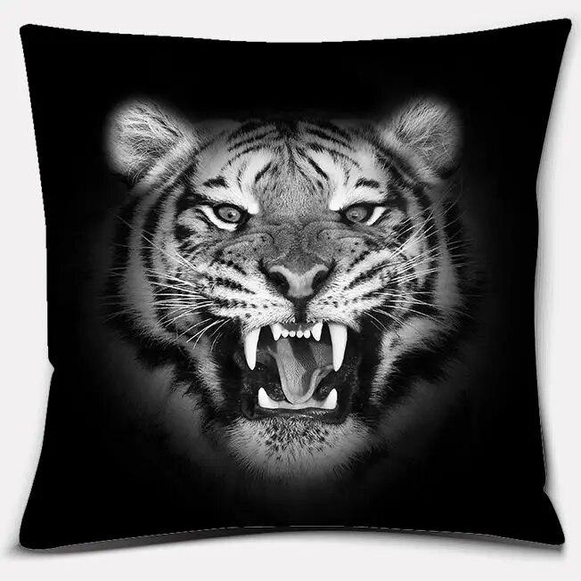 Tiger Lion Series Pillowcase Living Room Sofa Car Seat Cushion Cover Children's  Office Home Decoration Hug