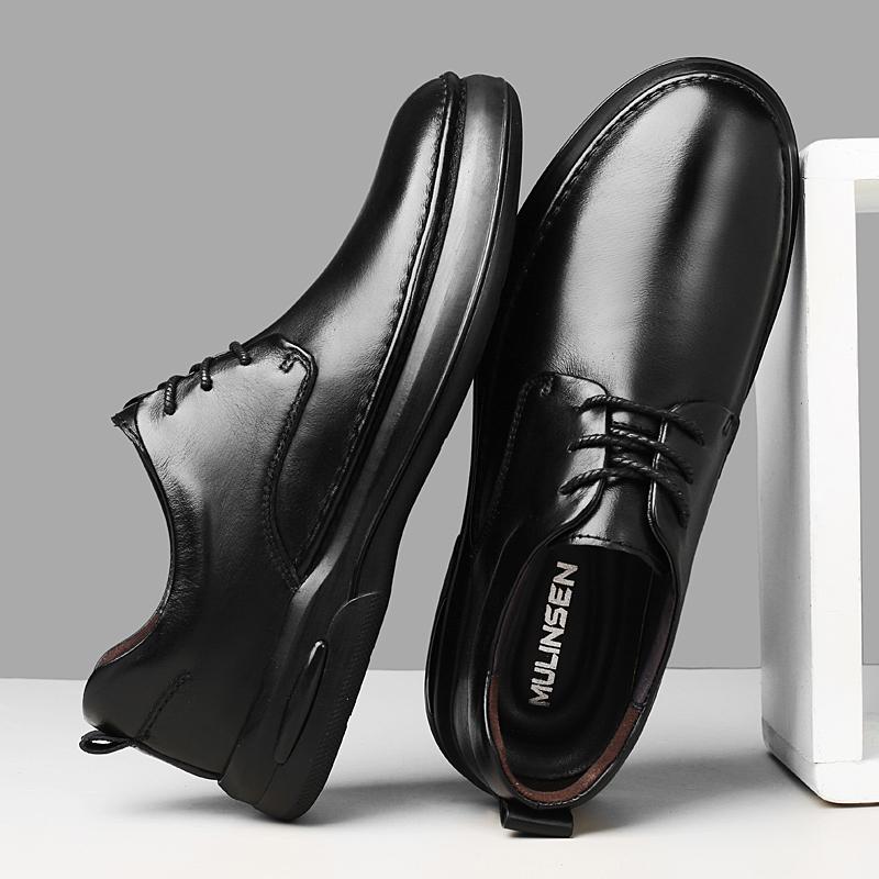 Fashion Casual genuine Leather Man Shoes round Toe Men's Dress Legitimate Shoes Luxury Social Designer Male Business wedding party shoes