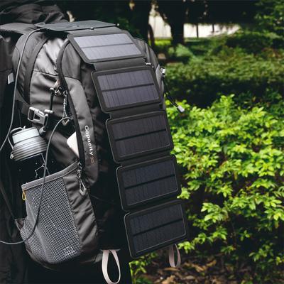 Faltbares Solarpanel-Ladegerät für den Außenbereich, Notstromversorgung mit Kompass für Camping, Wandern, Rucksackreisen