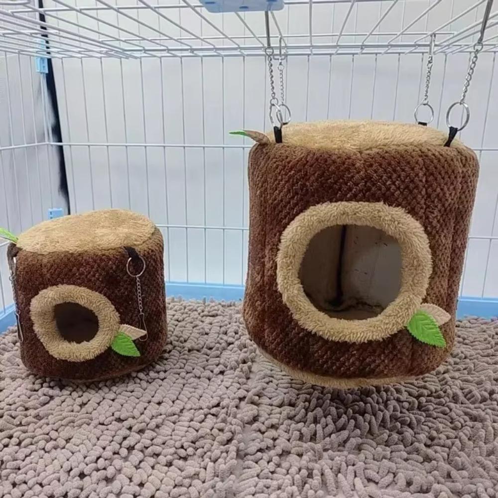 Squirrel Rabbit Tree Stump Shape Hammock Small Animals Hamster Nest New Hang Beds