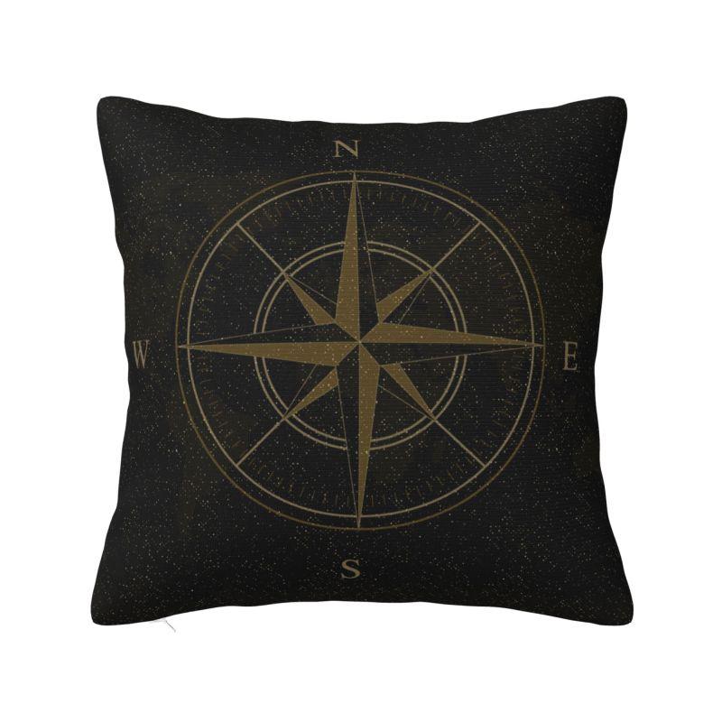 Mountain Adventure Compass Pillow Decorative Modern Cushion Cover Velvet Pillowcase