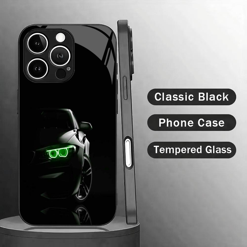 Stylish Sports Car with Green Glass phone case mobile phones for iphone 17 pro max cover for iPhone 17 16 15 14 13 12pm Pro Plus