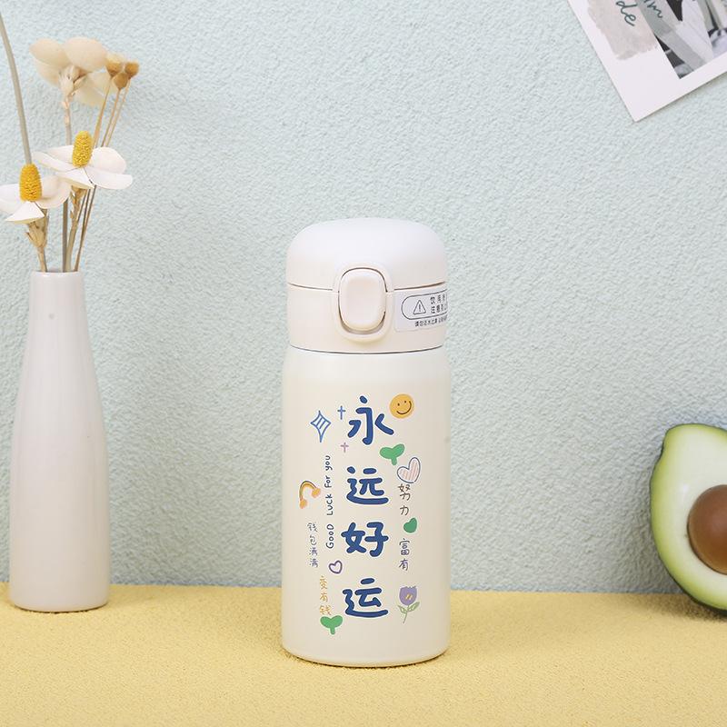 New thermos cup female cute direct drinking cup Internet celebrity cup anti-drop boys and girls children portable bouncing cover water cup