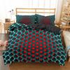 Three-Piece Honeycomb Quilt Cover 3D Digital Printing Bedding Kit Japan