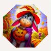 Halloween, Eeyore Automatic Opening and Closing Umbrella, Compact Travel Umbrella, Lightweight and Portable, Suitable for Beach Commuting Bu