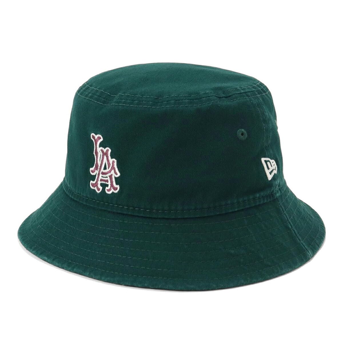 

New Era Cooperstown LA Dark Green Bucket Size BUCKET01 LOSDODCO DGRN Hat, M/L,