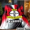 Custom Name Leverkusen Crest Throws Blanket Flannel Blankets for Couch Bed Gifts for Men Women Picnic Blanket Christmas Fan Gifts