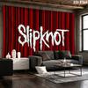 Slipknot Cartoon Masked Members Tapestry, Red Background Band Portrait Wall Hanging for Rock Fans