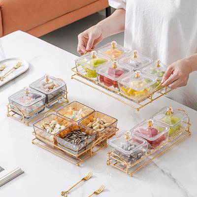 Glass Fruit Tray Living Room Coffee Table Household New Style Refreshment Snacks Dried Fruit Snacks Snacks