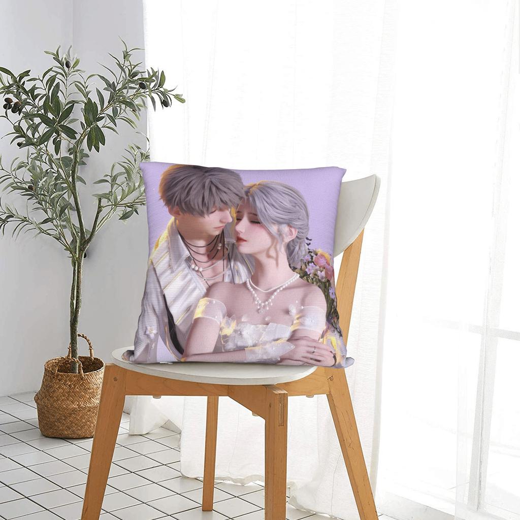 Liebe und Tiefraum Kissenbezug Spiel für Mädchen Weicher Kissenbezug Kawaii Kissenbezüge Für Wohnzimmer Stuhl