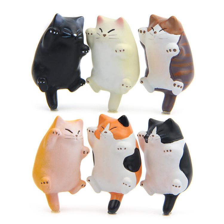 Niedliches Cartoon Schlafendes Dickes Katze Mini Modell Ornamente Set Dekoration Zubehör Für Küchenorganisator Und Geschenk