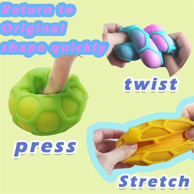 Fashnics Honeycomb Mesh Stress Balls Taba Squishy Stress Toys Tennis Colored Kneading Dough Ball Slow Rising Squeeze Balls Party Favor