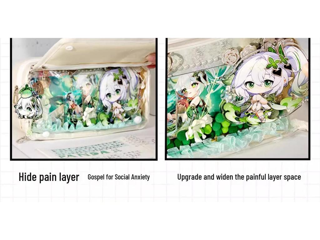 Large-Capacity Transparent Pencil Case for Girls - Souvenir Set
