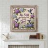 Kit Broderie cu Colibri și Hortensie, Kit Cusături Cruce Grădina Colibriului Credință, Kit Broderie DIY cu Pânză Ștanțată cu Psalmul, Cusătură Manuală pentru Începători