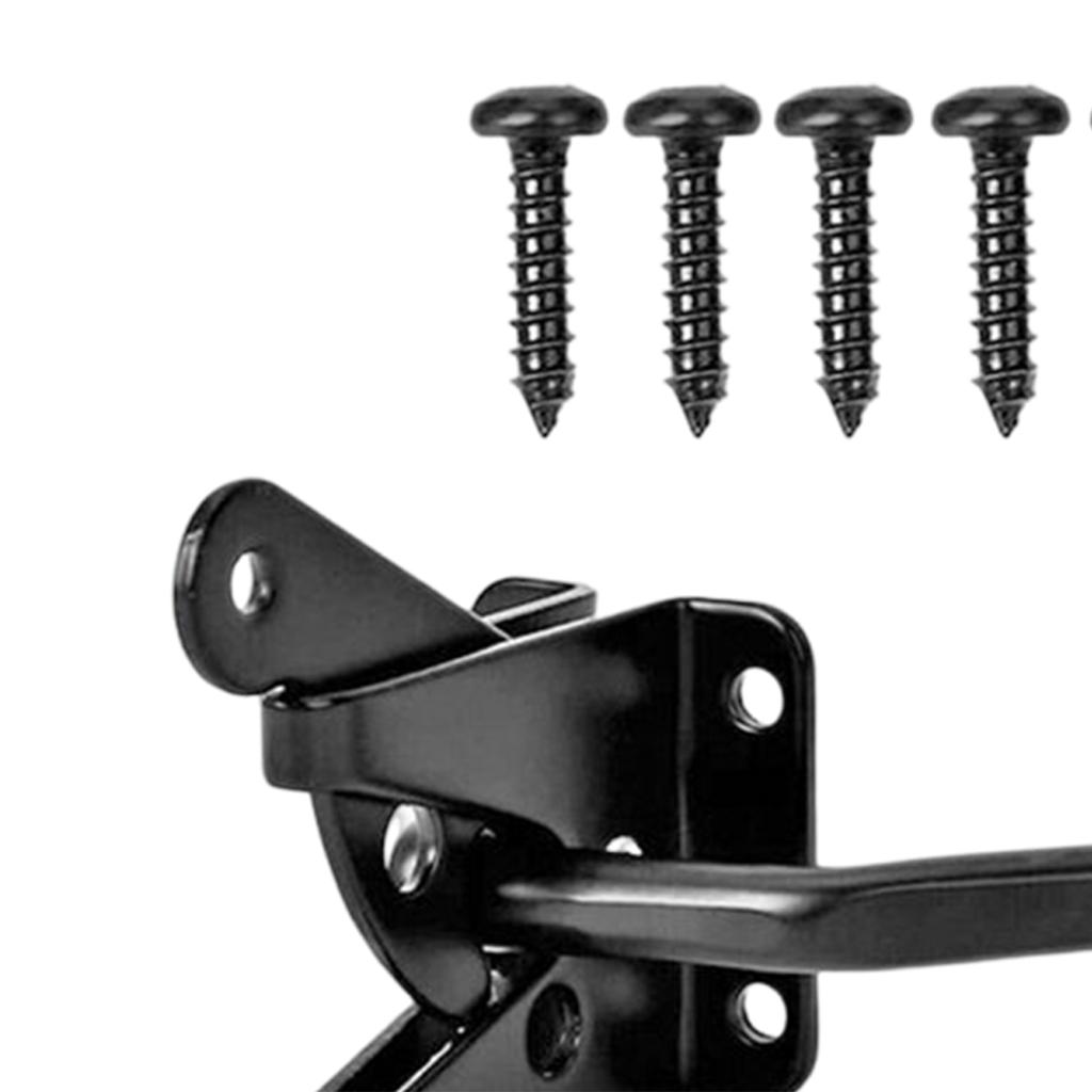 Heavy Duty Fence Gate Latch Self Locking Spring Loaded Post Mount Hardware for Wooden Fence Courtyard Outdoor Barn Doors Shed