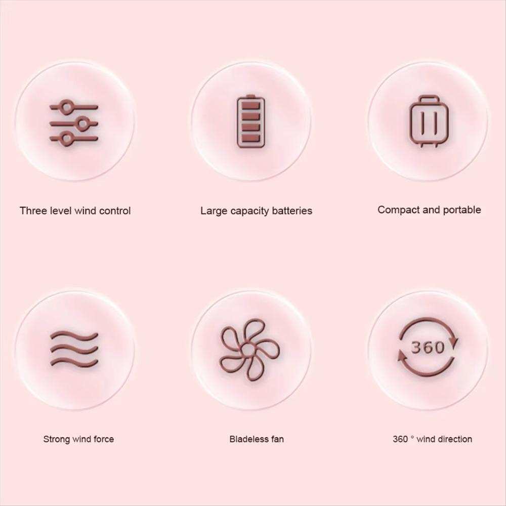 New Neck Hanging Silent Mini Portable Fan USB Rechargeable Home Use Fans Outdoor Travel Lazy People Noiseless Hanging Neck Fan