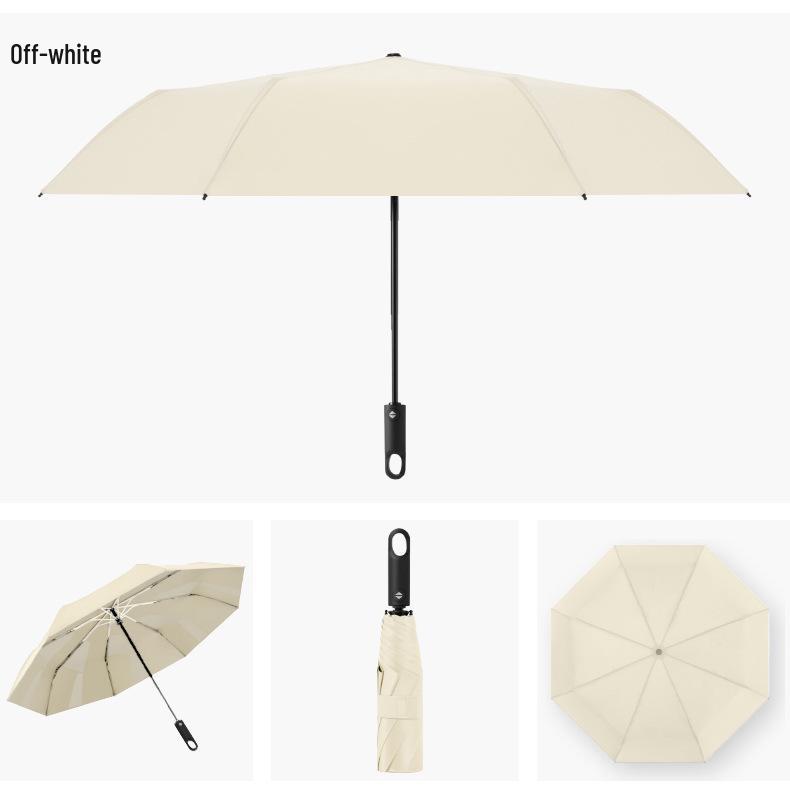 Memory Patch Three-Fold Automatic Umbrella: 8-Bone, Non-Folding, Dual-Use for Sun and Rain.