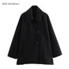 Womens Wool Blend Oversized Coat With Notched Collar Winter Outerwear In Khaki Green