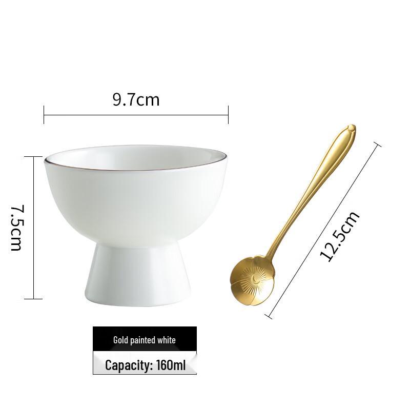 Zen Style Ceramic High-Footed Dessert & Snack Bowl