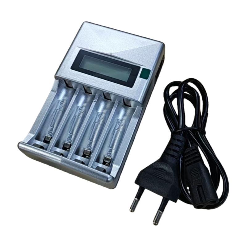 Portable 4 Slot LCD Intelligent Display Charger for AA 3A Rechargeable Batteries and EU Plug 1