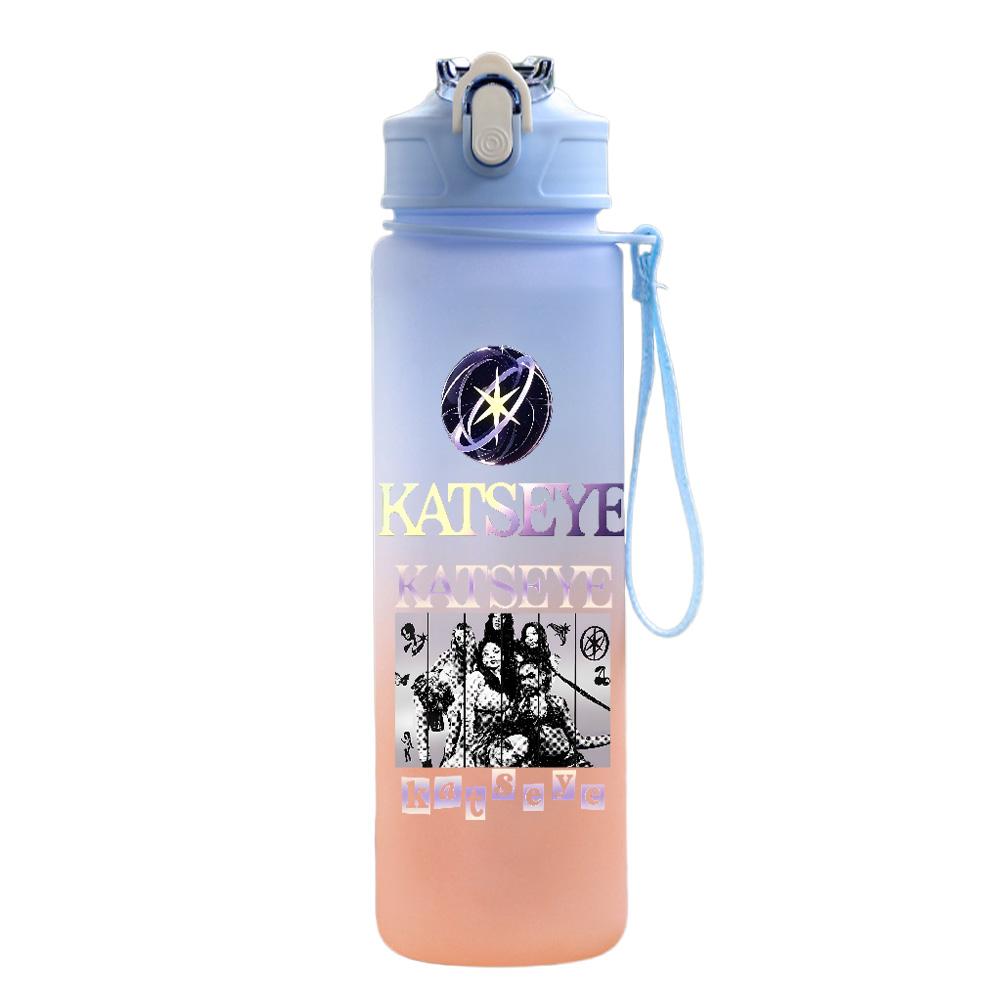 750Ml Water Bottle Anime Cartoon KATSEYE Printed Large Capacity Drinking Cup Portable Outdoor Sports Water Cup Children Kid Gift