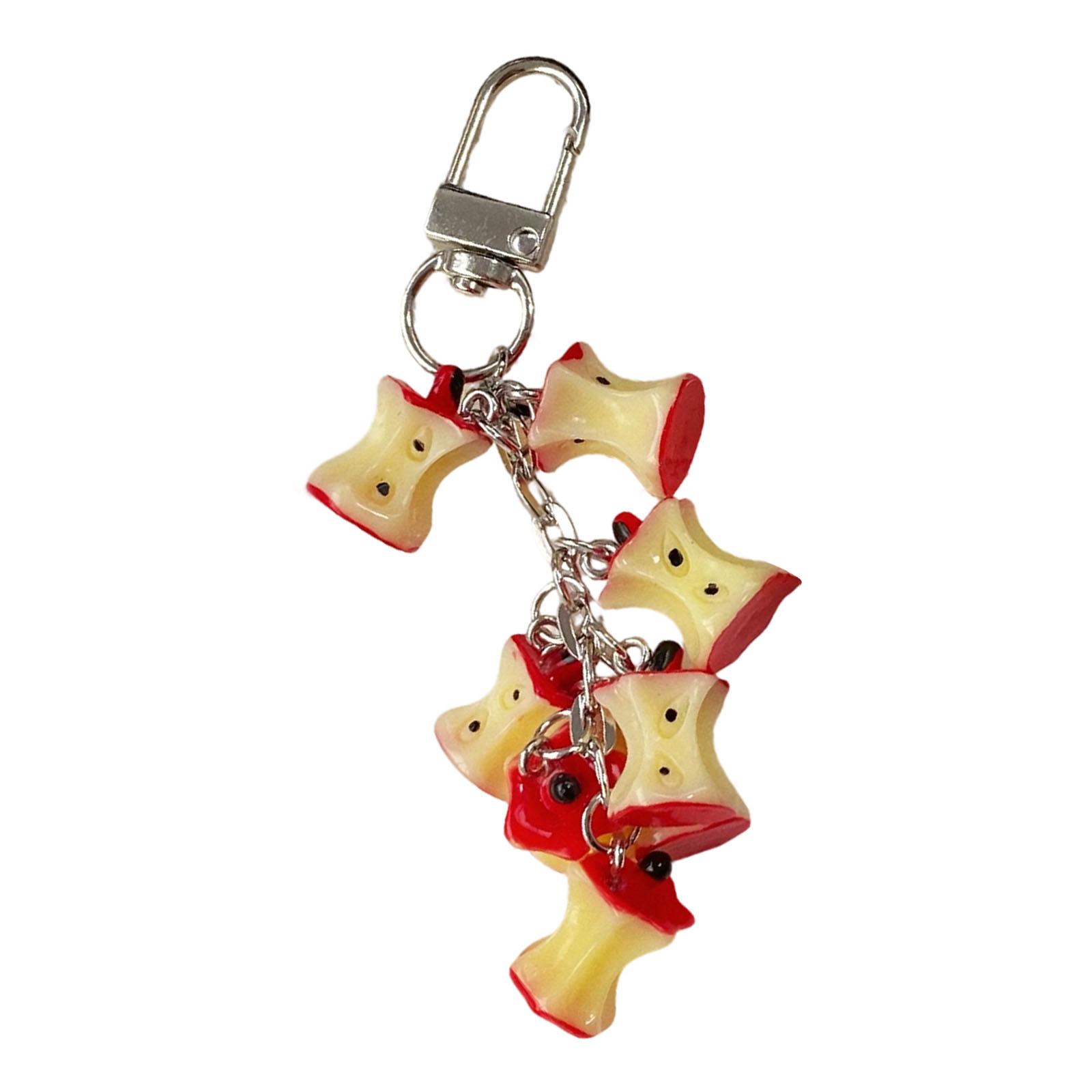 

Sweet Miniature Apples Keyring Elegant Plastic Fruit Keychain Charm For Backpacks Bags And Accessories красный