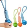 Pet Tooth Cleaning Pet Ball Toy with Rope Rubber Leaking Balls Toy for Small Large Dogs Puppy Chewing Bite Resistant Toys
