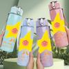 1PC Yellow Star Cartoon 750ml Color Plastic Sports Water Bottle Leakproof Flip Straw Lid Suitable for Sports Office Home Use