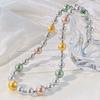 High-Gloss High-Quality Mixed-Color Artificial Crystal Pearl Necklace Collarbone Chain