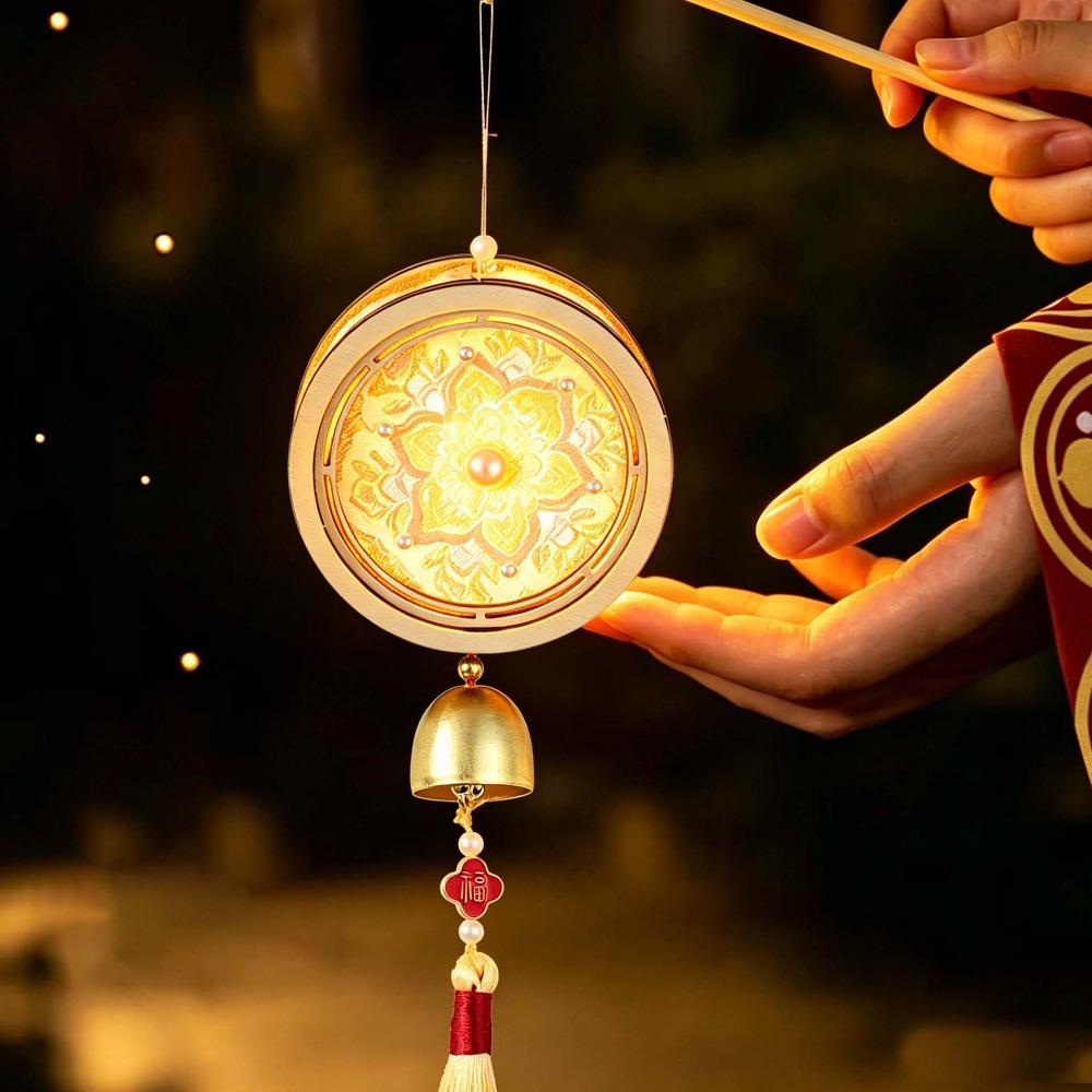 Handmade Fabric Lamp Kit Glowing Mid Autumn Craft Windchime Lantern DIY  Gifts