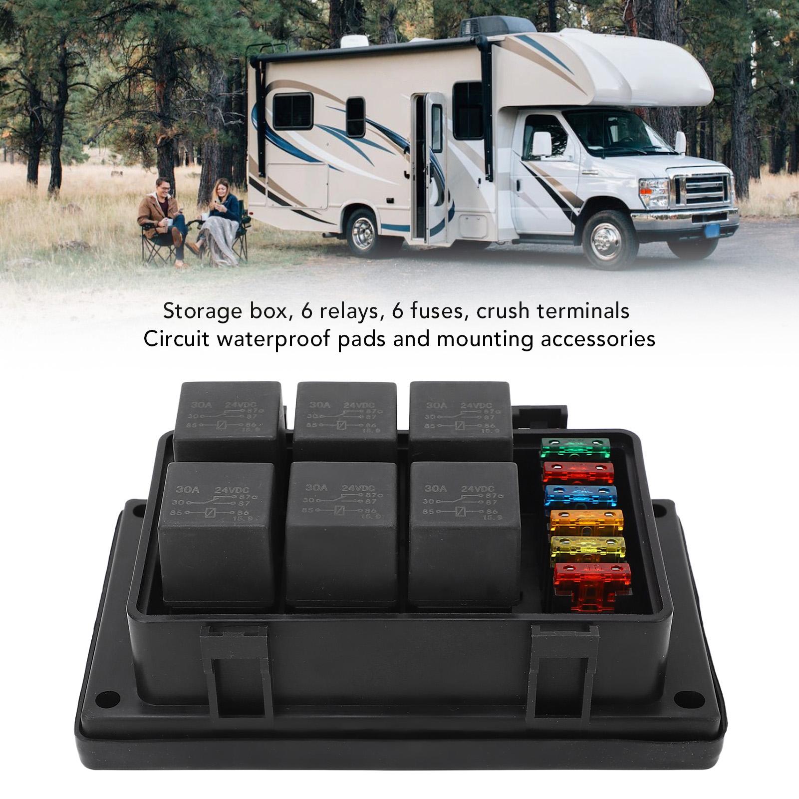 

Водонепроницаемый релейный блок 24 В 6 5 контактов 6 ATC ATO Blade Fuse Block Kit для автомобиля, морской лодки