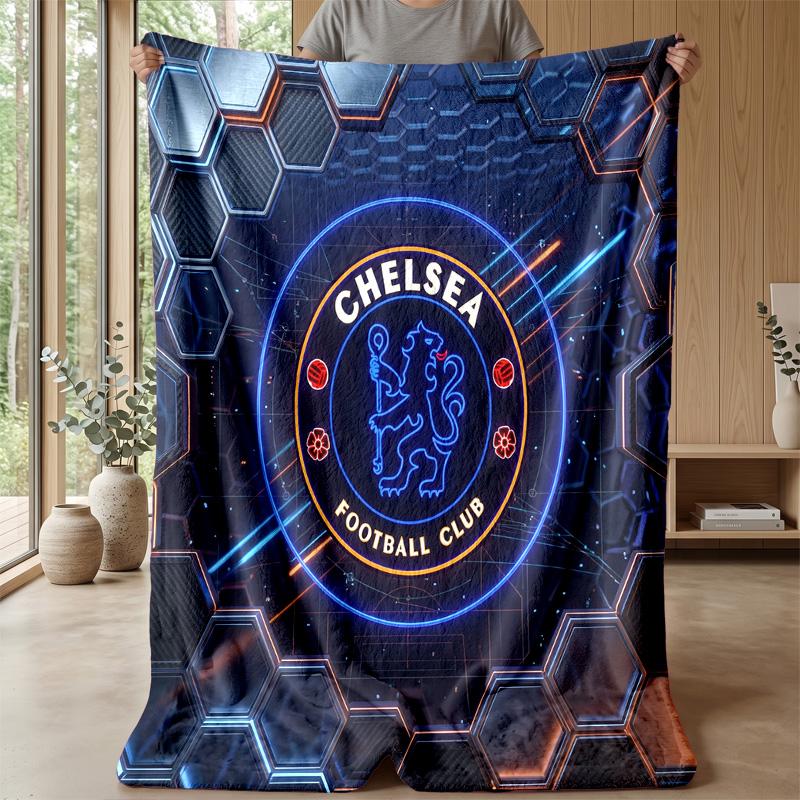 Chelsea FC Theme blanket Soft Flannel Blanket Plush Throw Blanket Cozy Sofa Bed Blanket for Home Decor