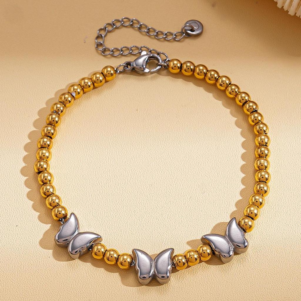Titanium Steel Star Bead Bracelet - Elegant Design with a High-End Luxury Feel for Women