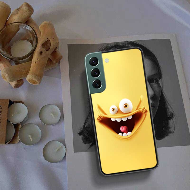3D Grappig Gezicht Zachte Telefoonhoesje Voor Samsung A02 A03 A03S A04 A04S Galaxy A55 A35 A25 A15 S10 Lite A9 A8 A7 A6 Plus A90 A80 Hoesje T